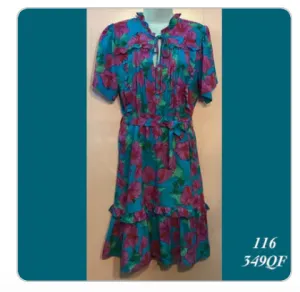 116X - 349QF , Pleated ruffle dress