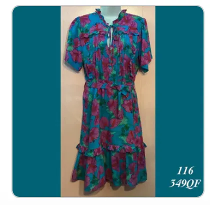 116X - 349QF , Pleated ruffle dress