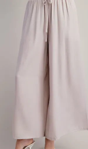 Beige Wide Leg Pants