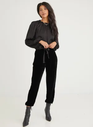 Bella Dahl - Pleat Front Jogger Pant in Black