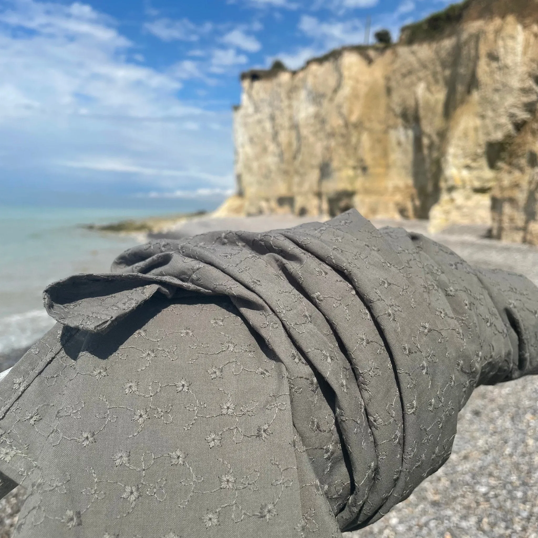 Blouse Abigaëlle - coton broderie kaki