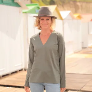 Blouse Abigaëlle - coton broderie kaki