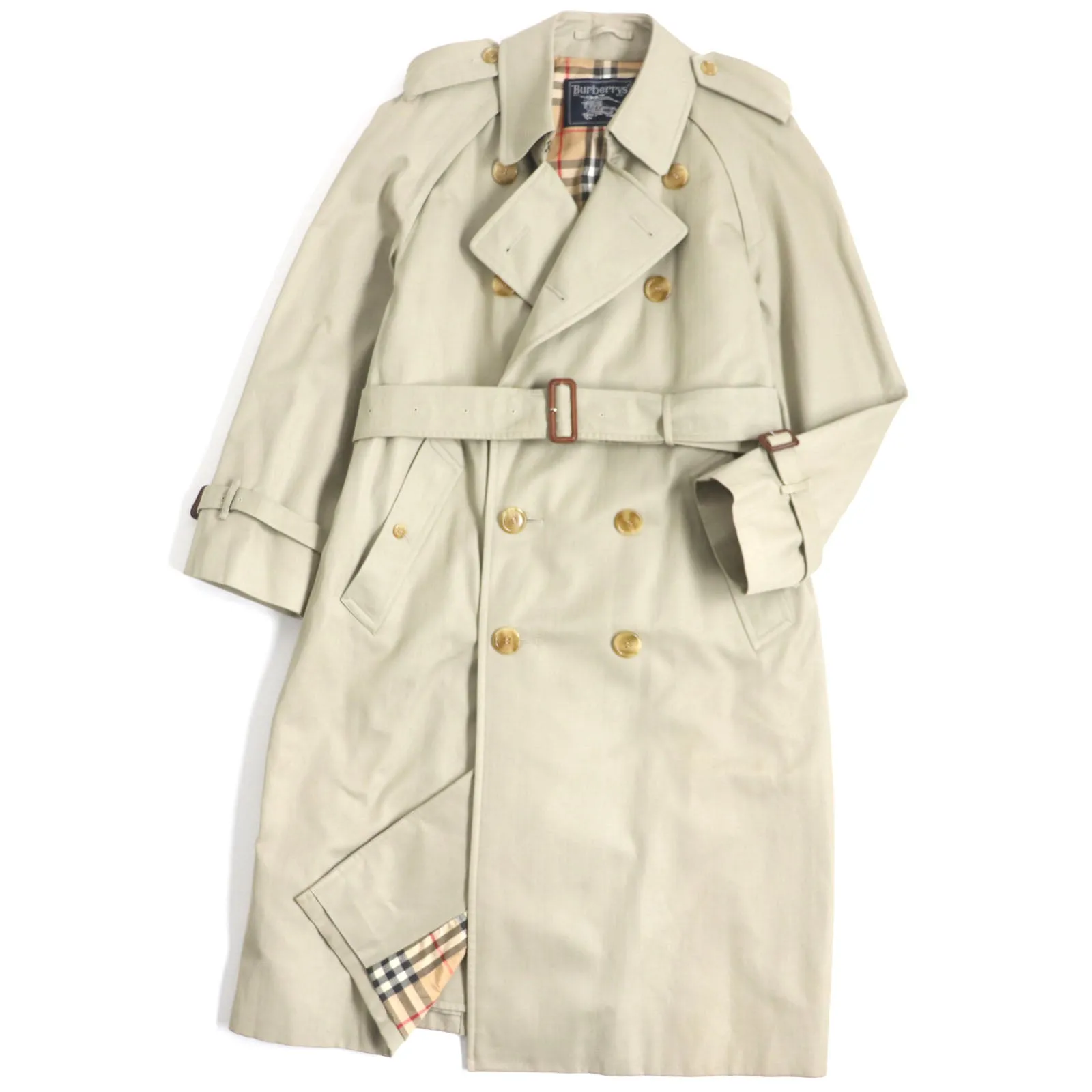 Burberry Vintage Cotton Trench Coat Beige