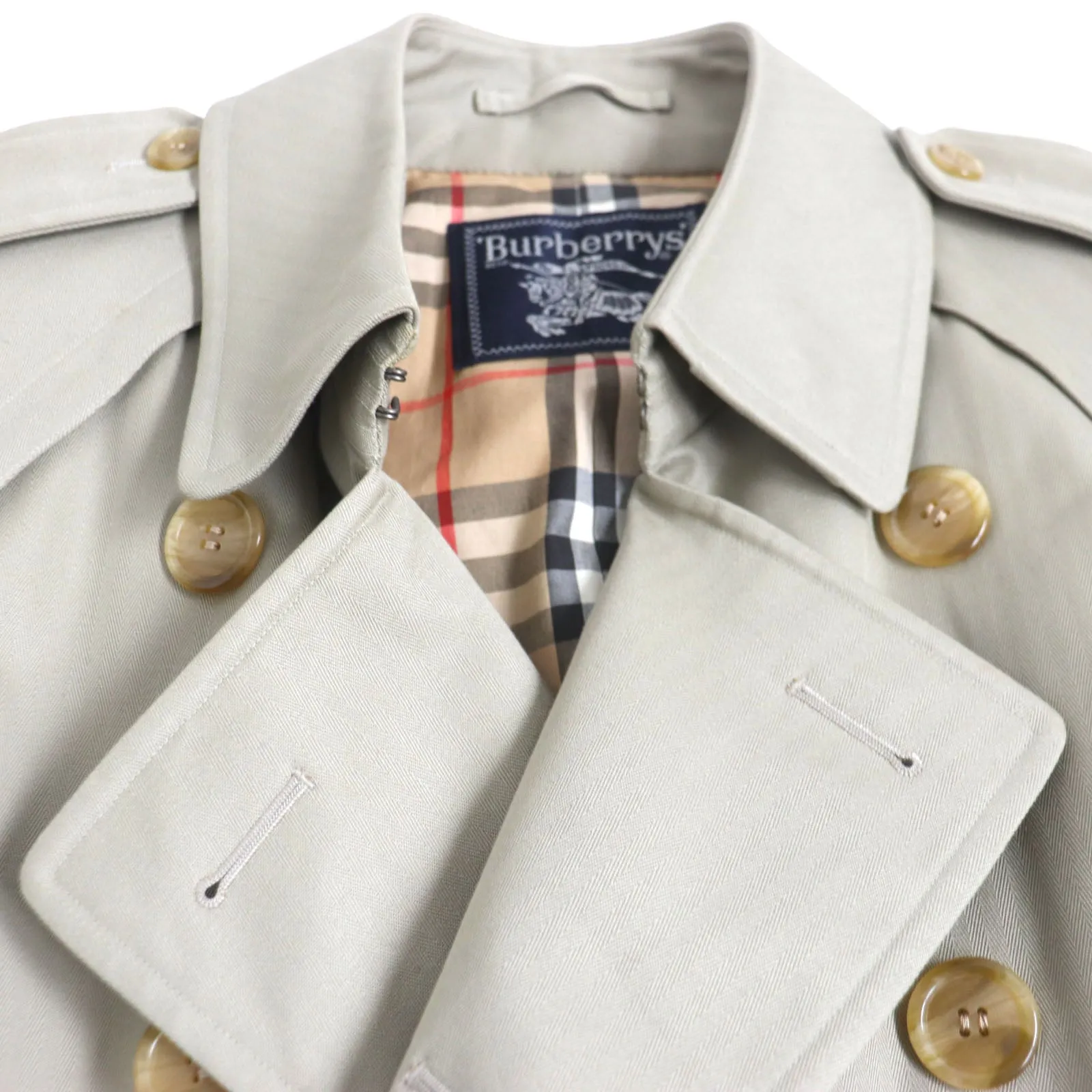Burberry Vintage Cotton Trench Coat Beige