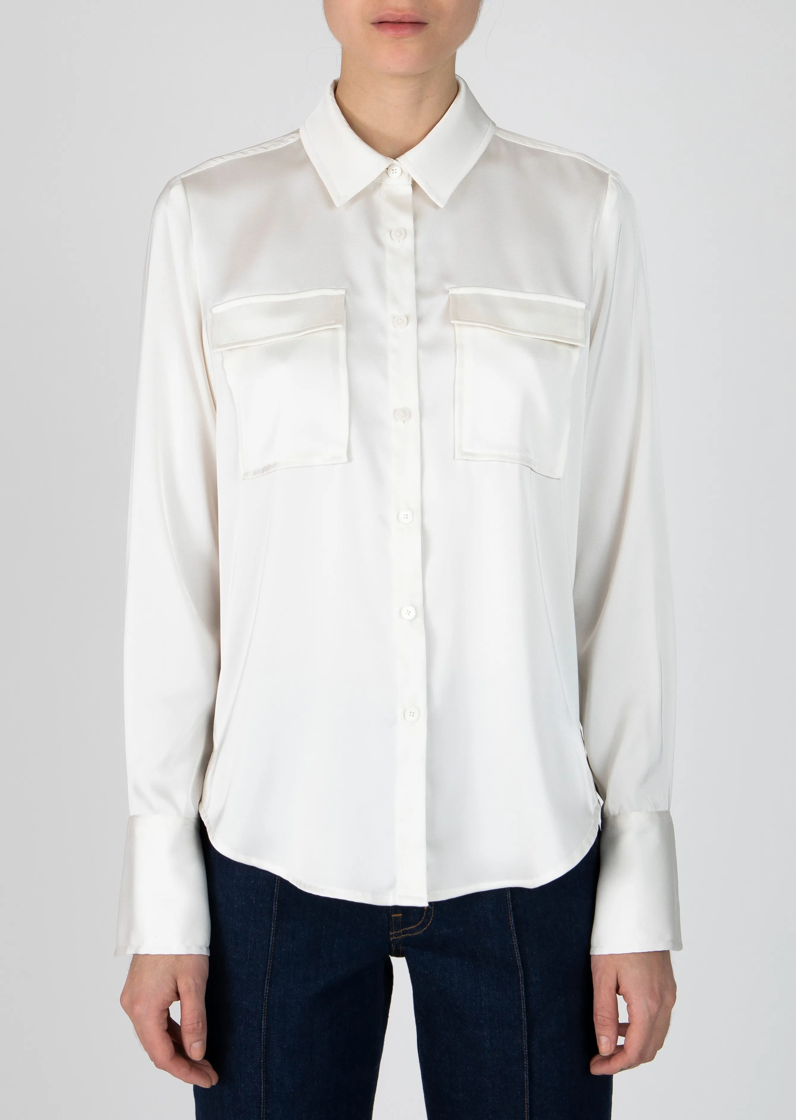 Derek Lam 10 Crosby - Lorena Button Down Blouse in Ivory