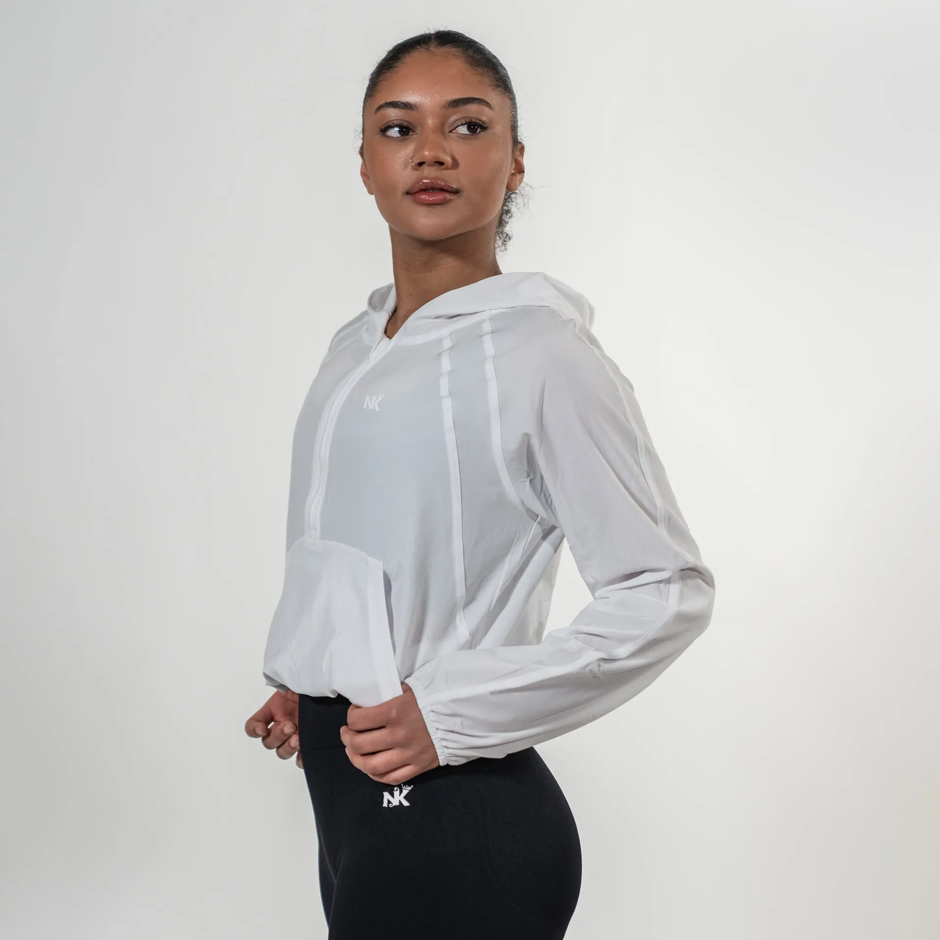 Flexi Vital  - White Crop Hoodie