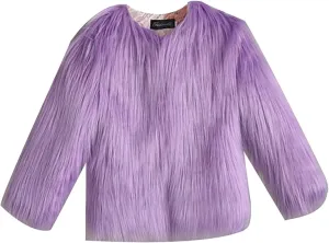 Girls Faux Fur Jacket Kids Furry Coat Elegant Shaggy Jacket Toddler Princess Dress Coat Fur Cardigan Baby Winter Coat