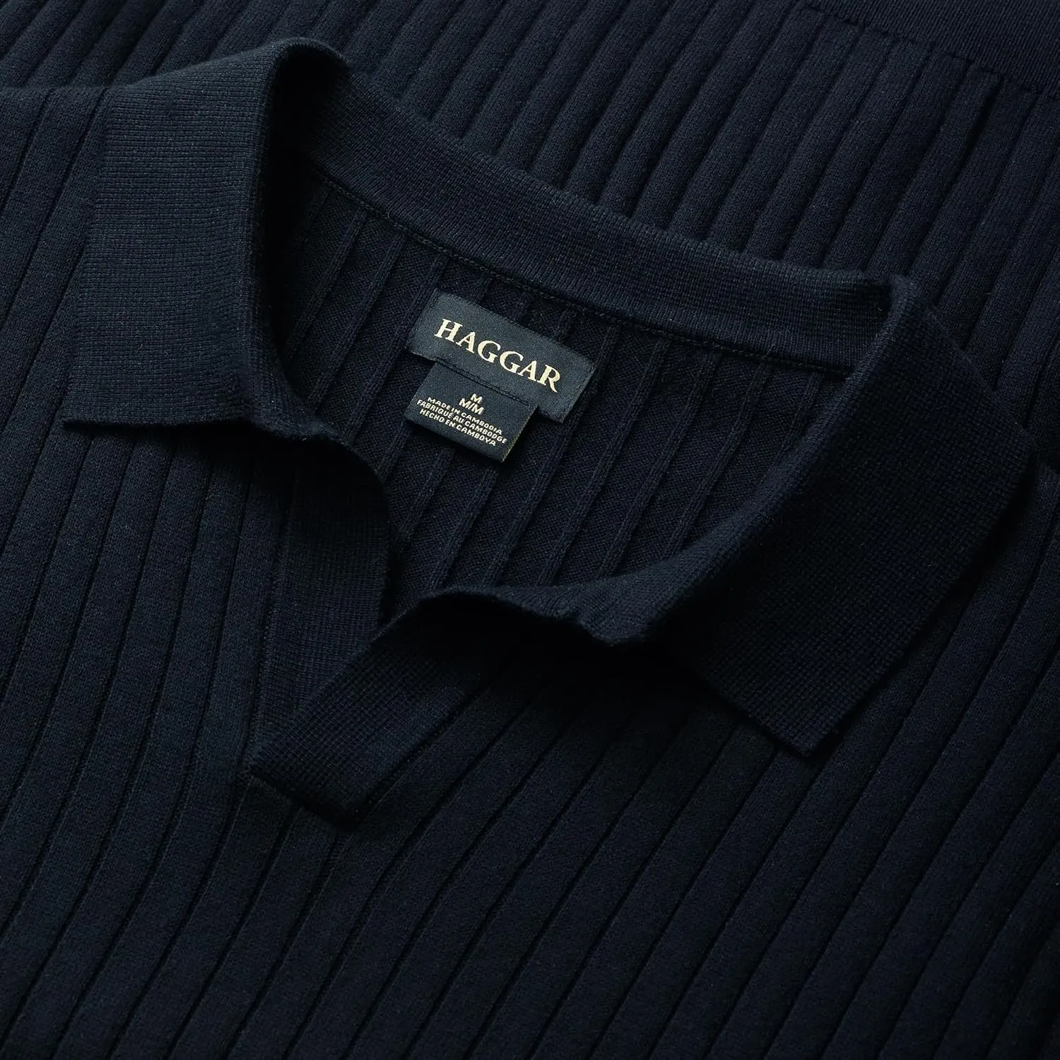 Haggar Men's Short Sleeve Polo V-Neck Sweater