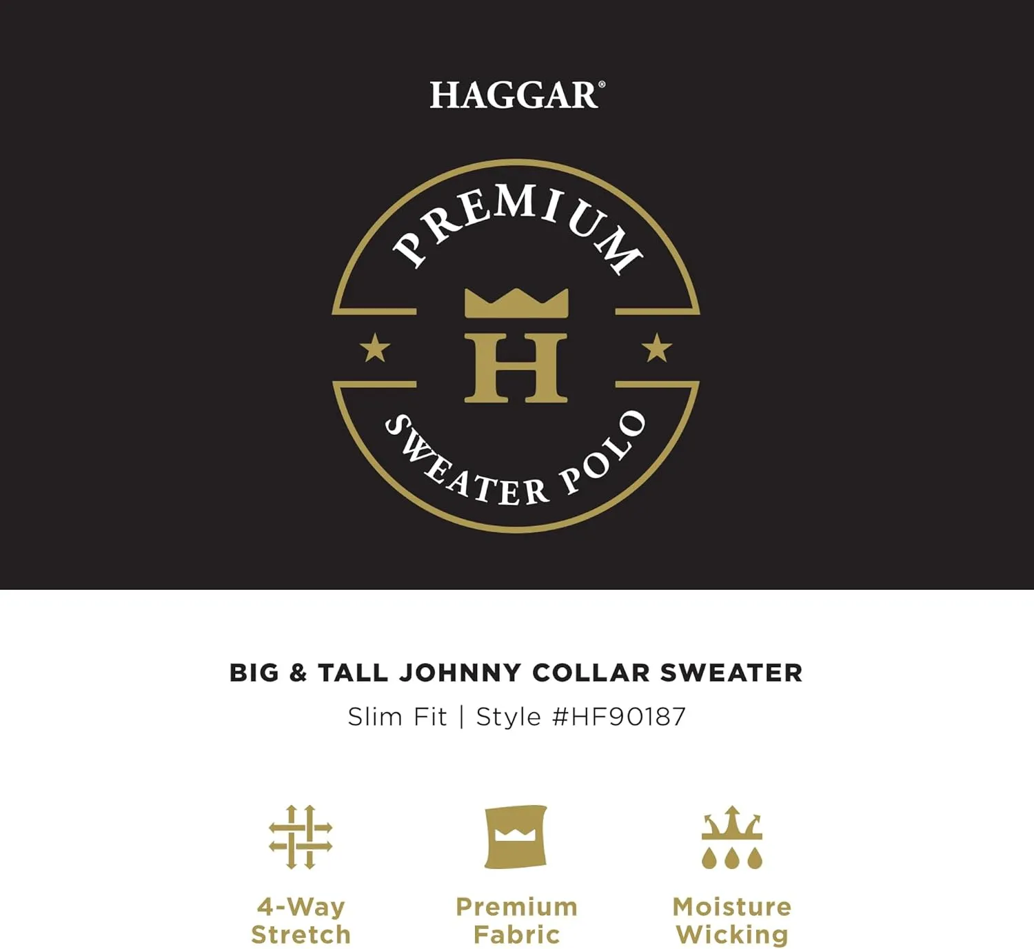 Haggar Men's Short Sleeve Polo V-Neck Sweater