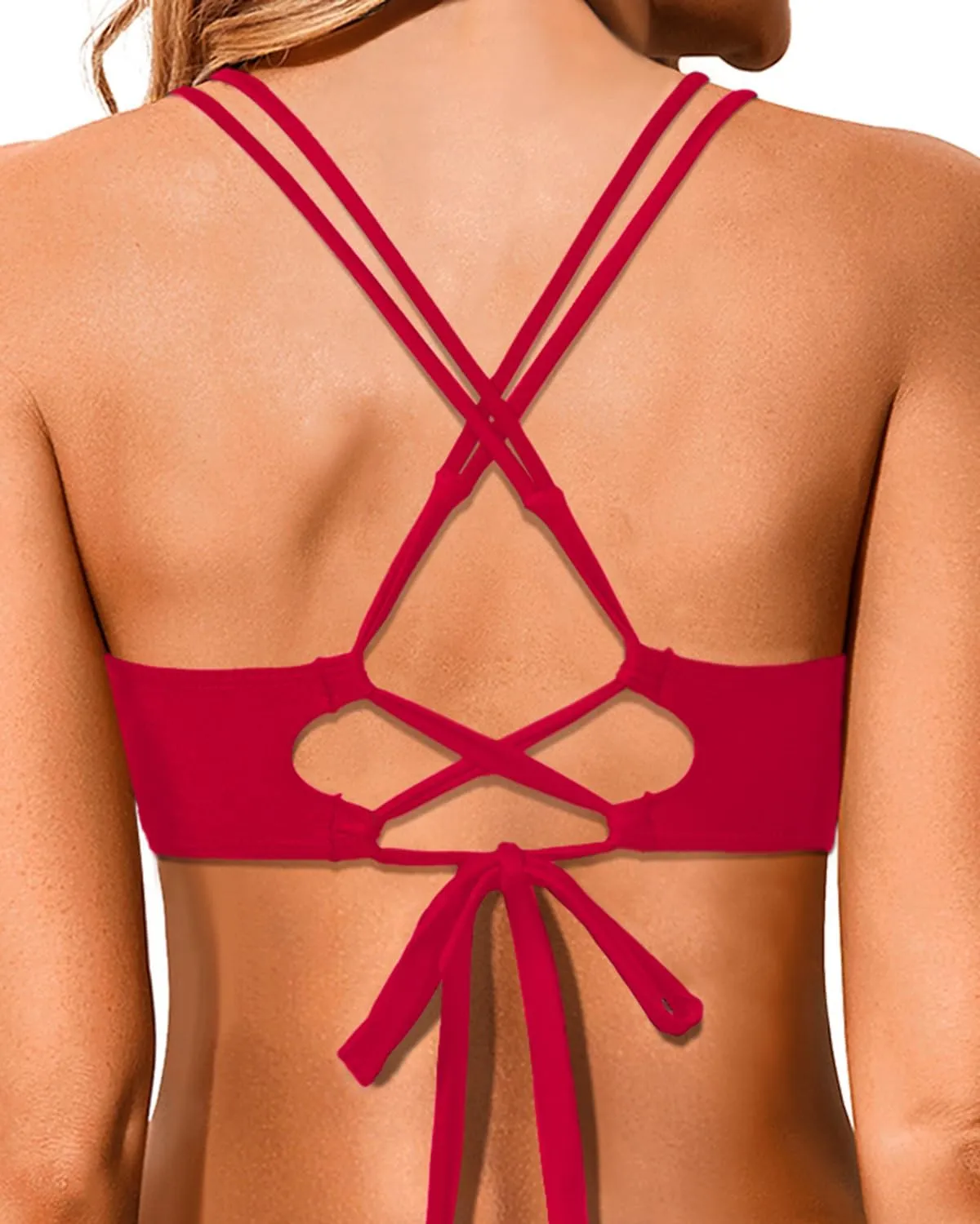 Holipick Women's Twist Front Bikini Tops - Push Up Bathing Suit Top Padded Swimsuit Top