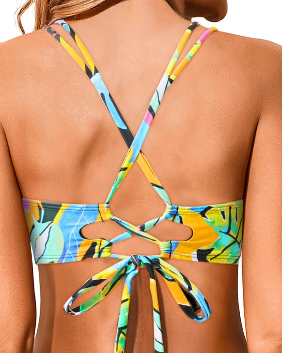 Holipick Women's Twist Front Bikini Tops - Push Up Bathing Suit Top Padded Swimsuit Top