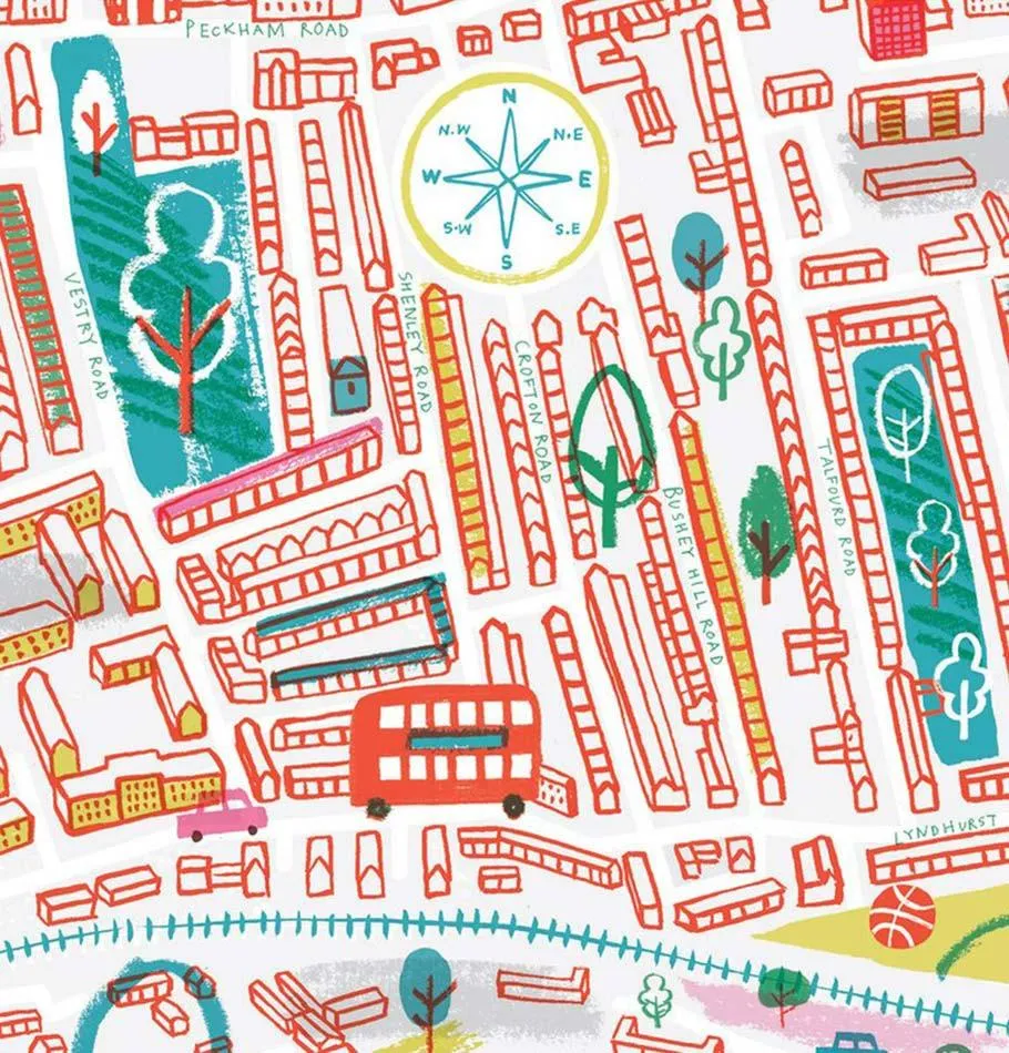 Illustrated Map of Peckham