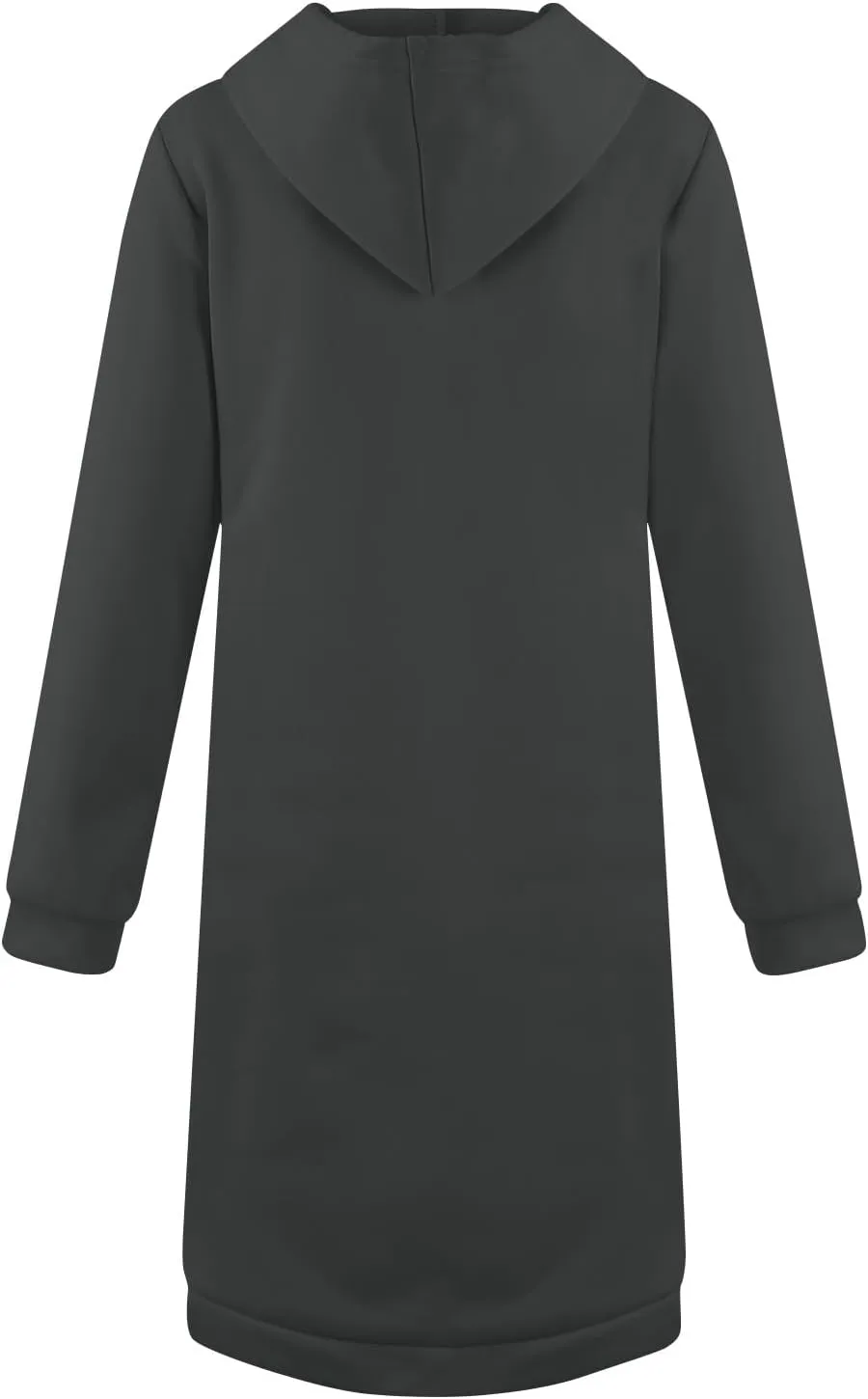 Jackets for Women Casual Zip Up Long Tunic Hoodies Winter Windproof Drawstring Hooded Jacket Outerwear with Pockets