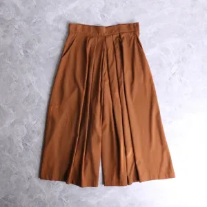light brown 3 tuck gaucho pants