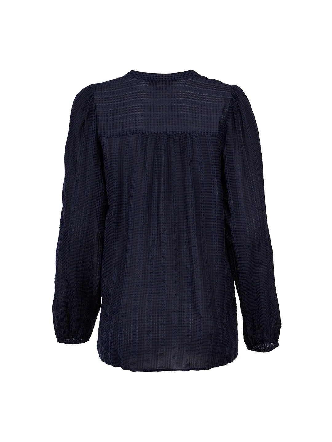 Maternity Textured Split Neck Blouse in Forever Navy