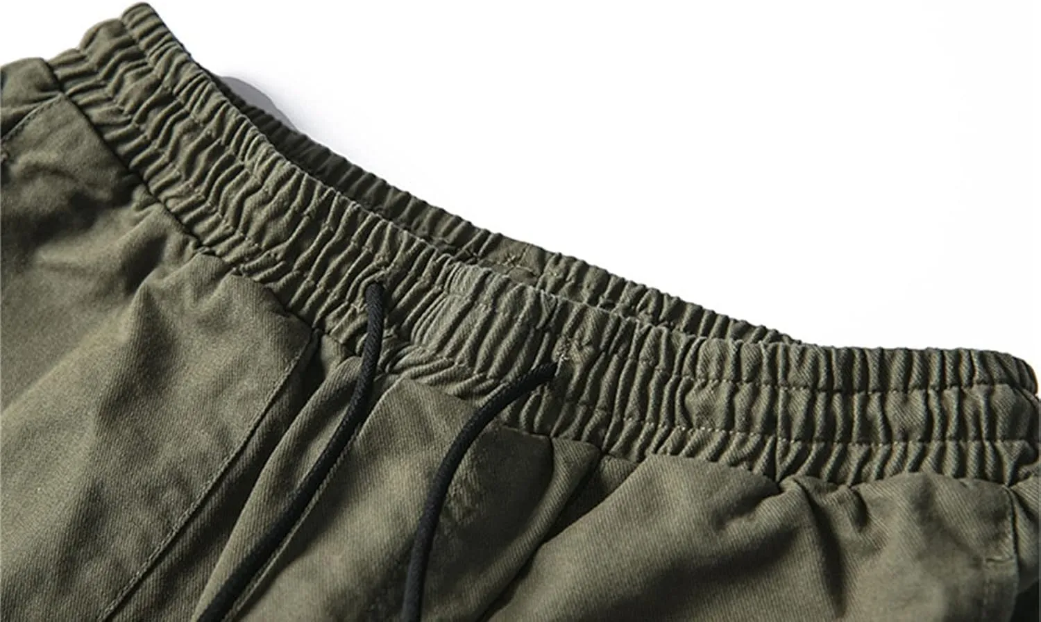 Mens Cargo Pants Slim Fit Stretch Waist Vintage Cargo Sweatpants Lightweight Drawstring Fashion Casual Streetwear Pants