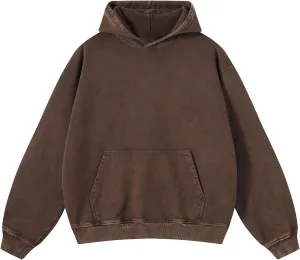 Mens Hoodies Vintage Oversized Hoodie Acid Wash Couples Cotton Pullover Hoodies for Men Streetwear Sweatshirts