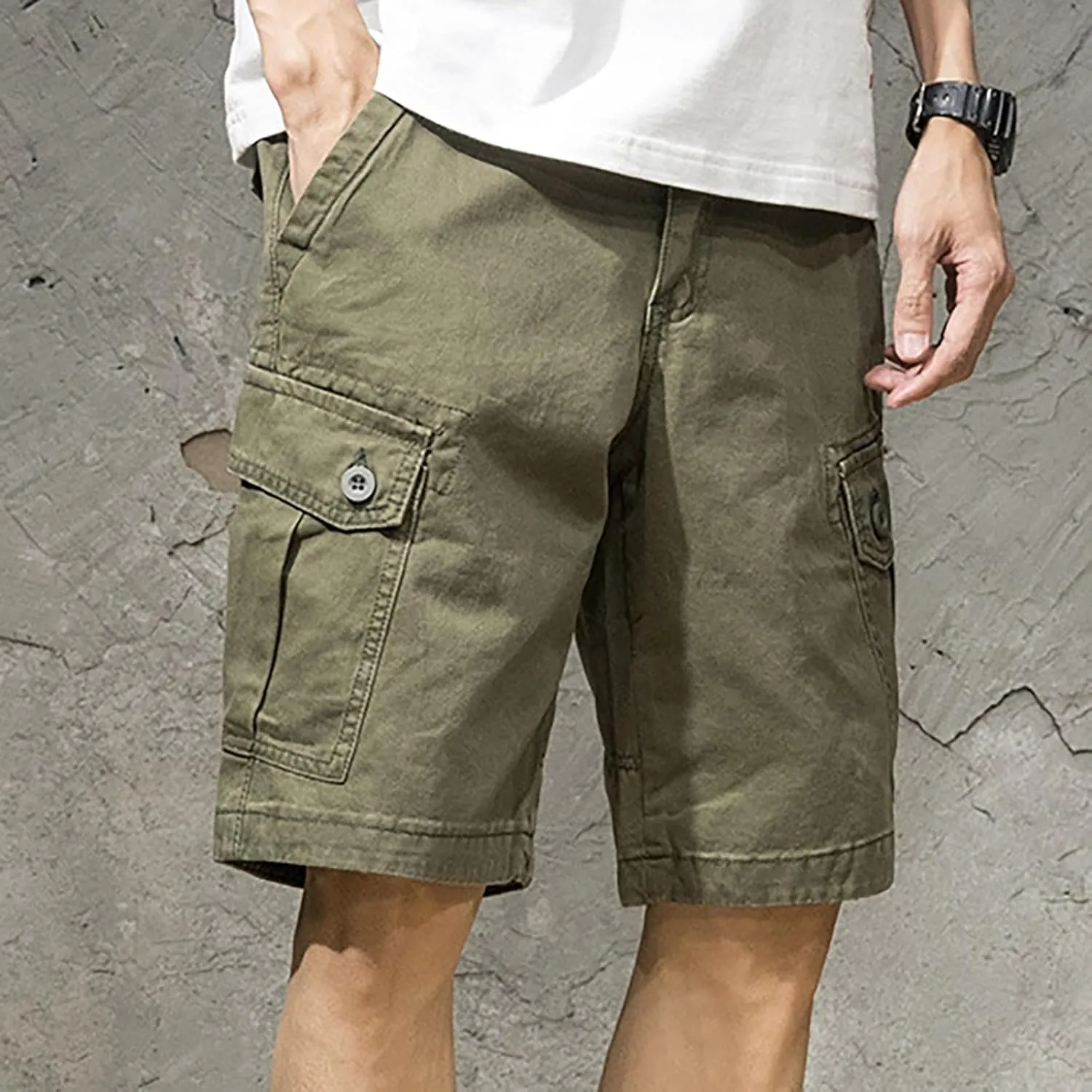Mens Shorts Outdoor Elastic Waist 2025 Casual Hiking Shorts Fishing Big and Tall Travel Summer Athletic Short Pants