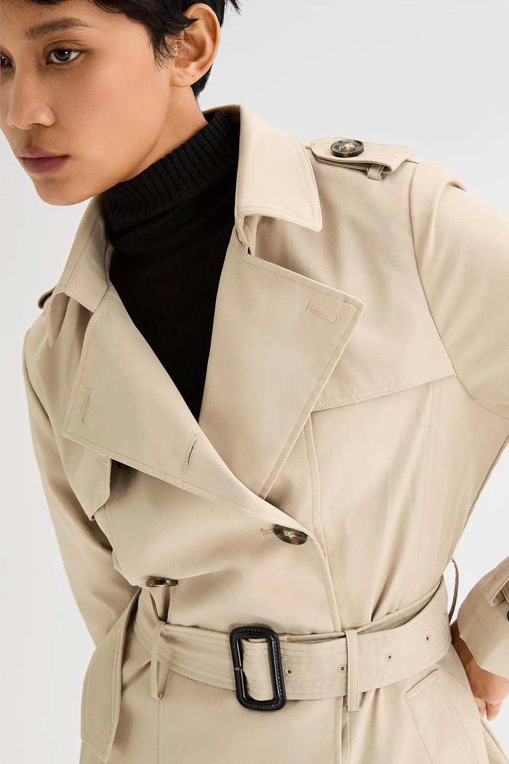Orolay Women's Double Breasted Trench Coat Windbreaker Jacket with Belt