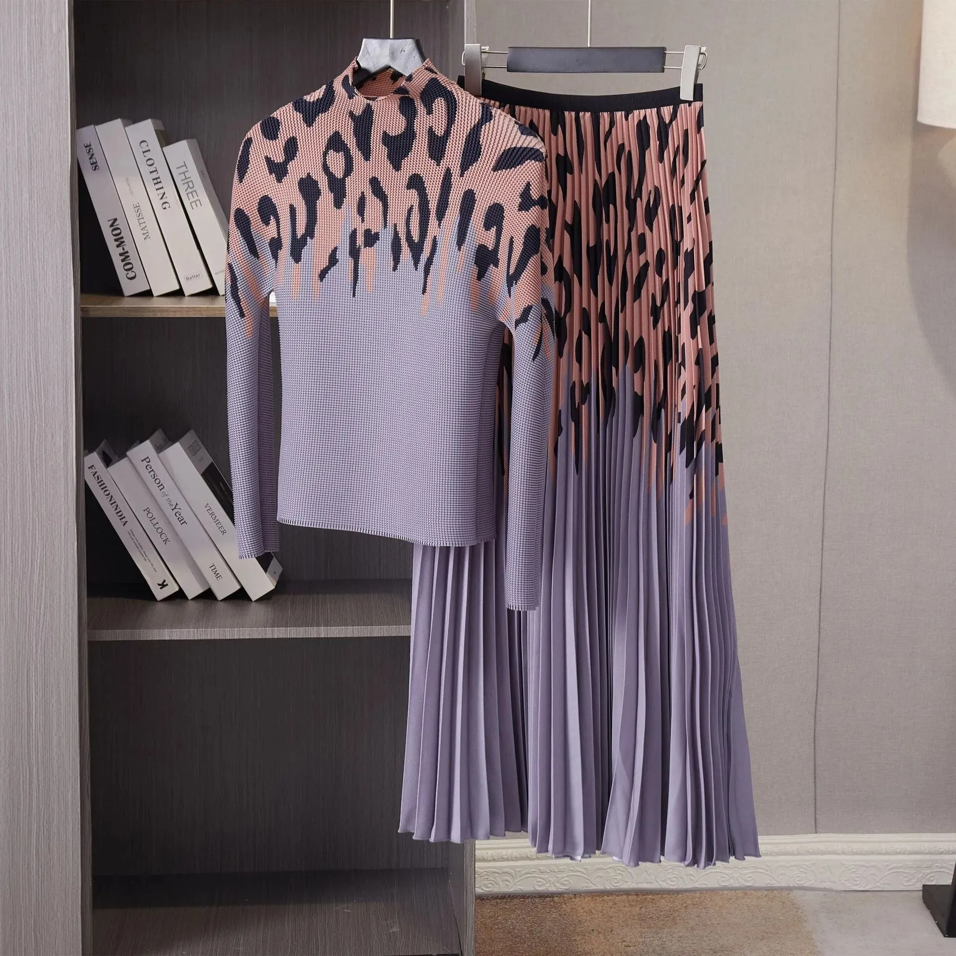 Pre Order:  Cheetah Pleated Set - @angodiva
