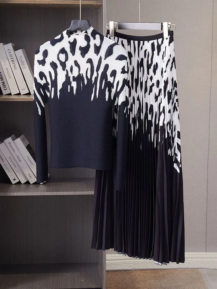 Pre Order:  Cheetah Pleated Set - @angodiva
