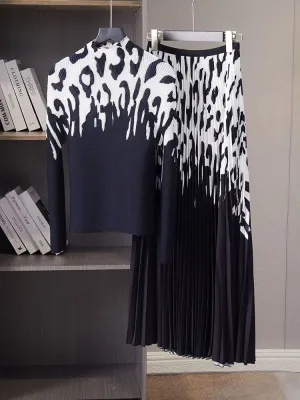 Pre Order:  Cheetah Pleated Set