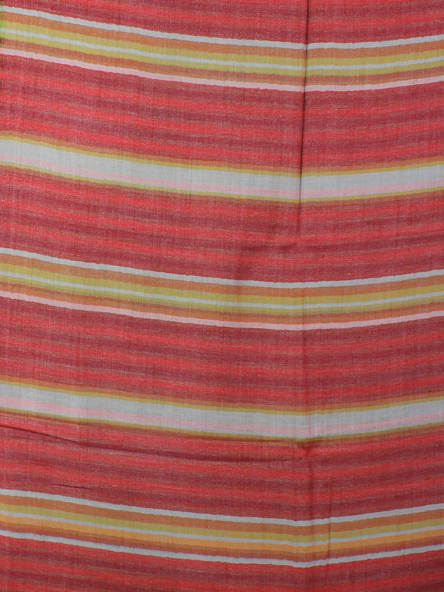 Red Yellow White Maroon Pure Wool Reversible Lining Weaved Cashmere Stole from Kashmir - S6317110
