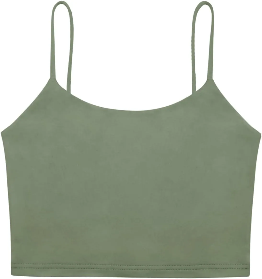 REORIA Women's Sexy Adjustable Spaghetti Strap Double Lined Seamless Camisole Tank Yoga Basic Crop Tops