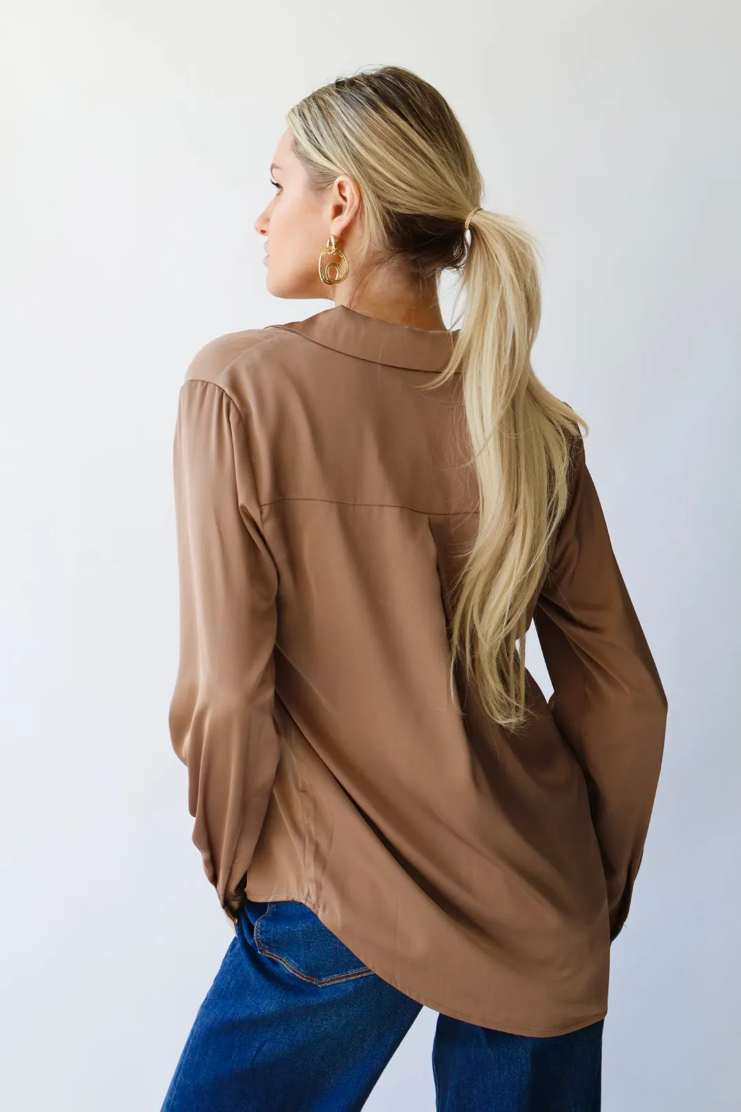 Satin Button Down