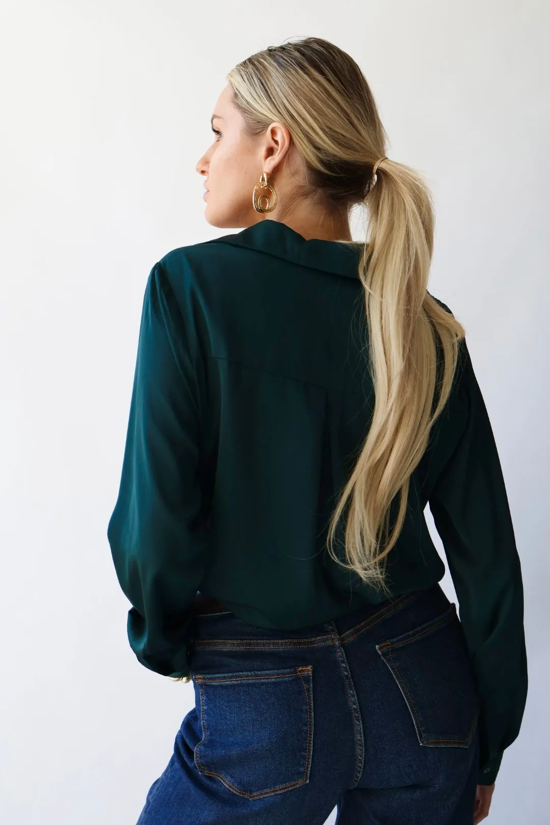 Satin Button Down