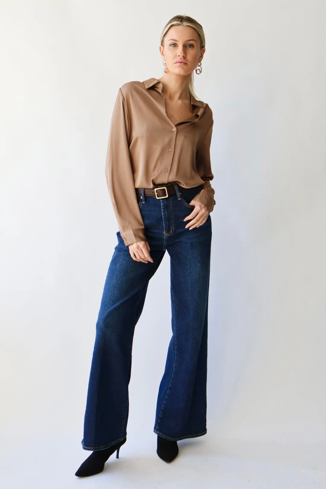 Satin Button Down