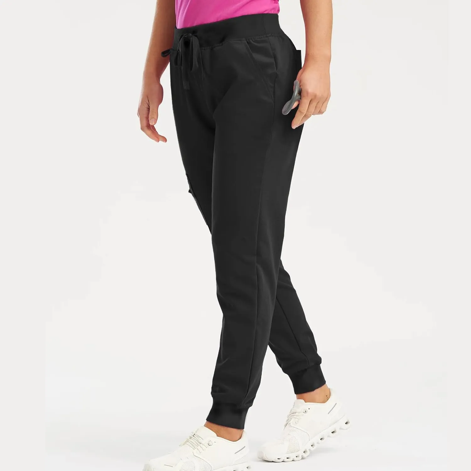 Scrubs for Women Workwear Revolution, Drawstring Cargo Pants Soft Stretch Moisture Wicking Healthcare Scrub Joggers