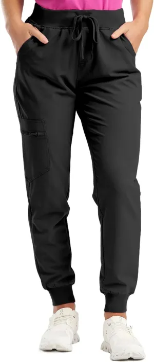 Scrubs for Women Workwear Revolution, Drawstring Cargo Pants Soft Stretch Moisture Wicking Healthcare Scrub Joggers