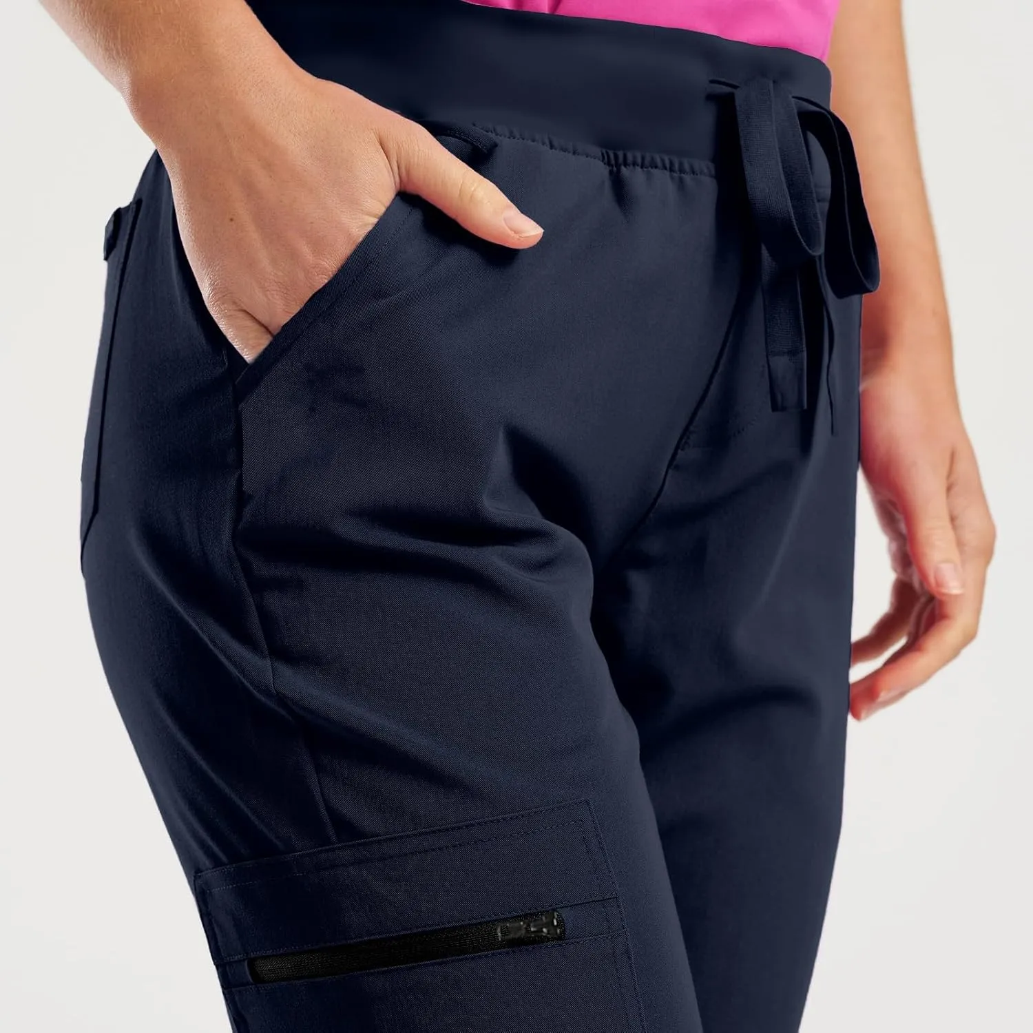Scrubs for Women Workwear Revolution, Drawstring Cargo Pants Soft Stretch Moisture Wicking Healthcare Scrub Joggers