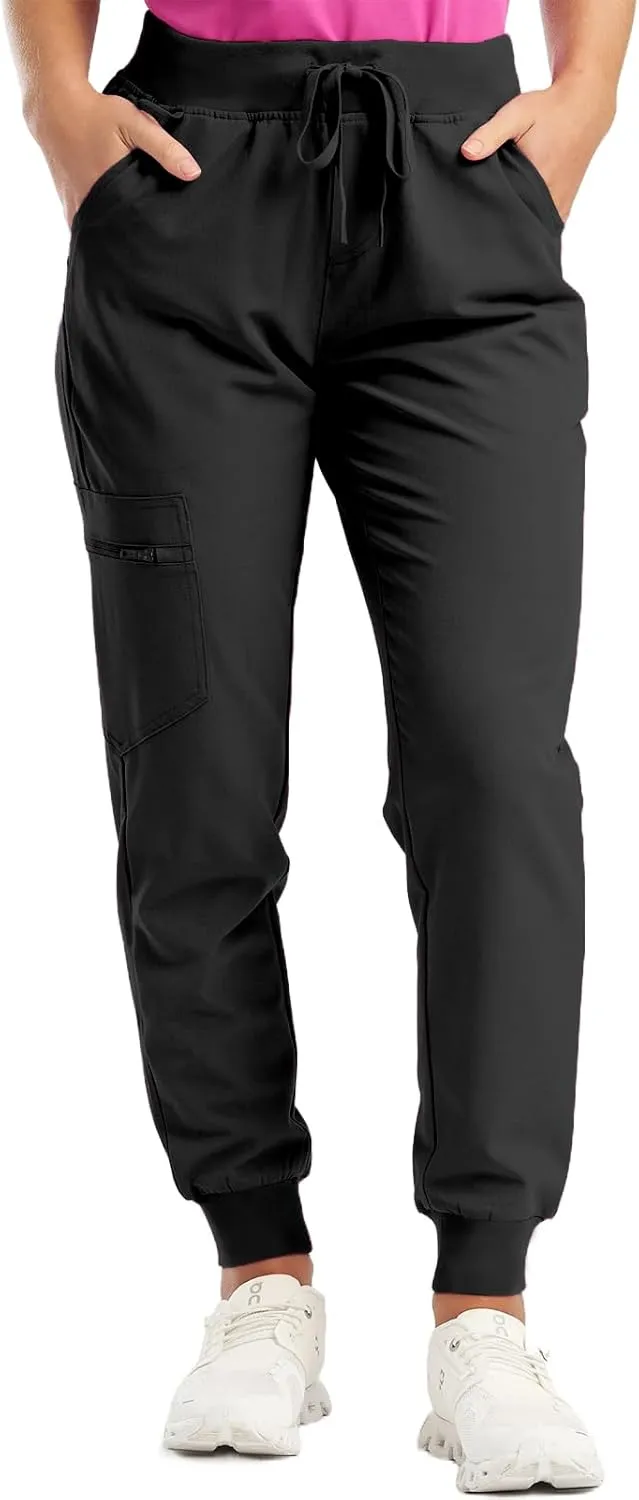 Scrubs for Women Workwear Revolution, Drawstring Cargo Pants Soft Stretch Moisture Wicking Healthcare Scrub Joggers