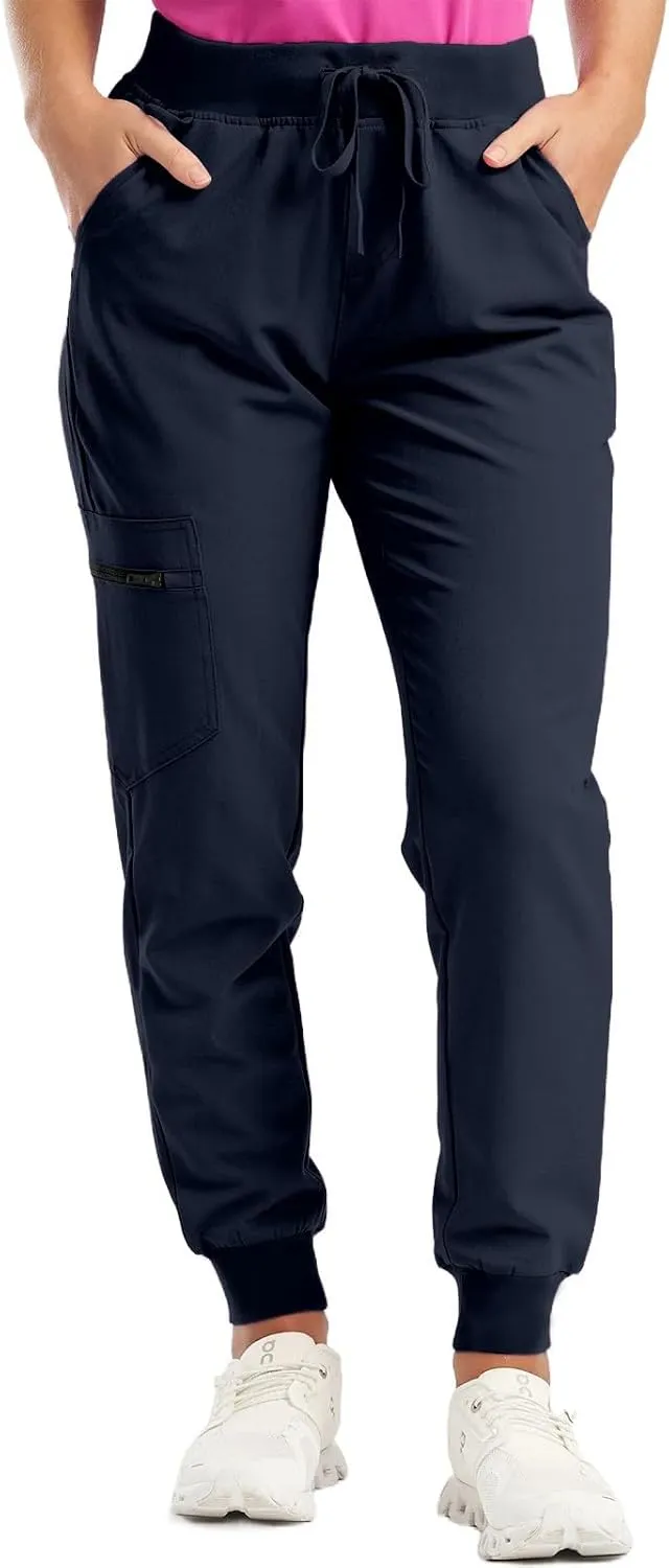 Scrubs for Women Workwear Revolution, Drawstring Cargo Pants Soft Stretch Moisture Wicking Healthcare Scrub Joggers