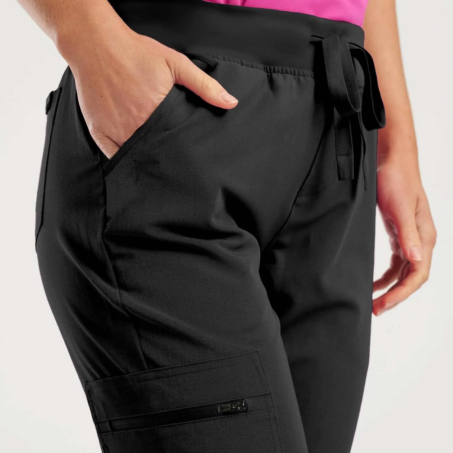 Scrubs for Women Workwear Revolution, Drawstring Cargo Pants Soft Stretch Moisture Wicking Healthcare Scrub Joggers