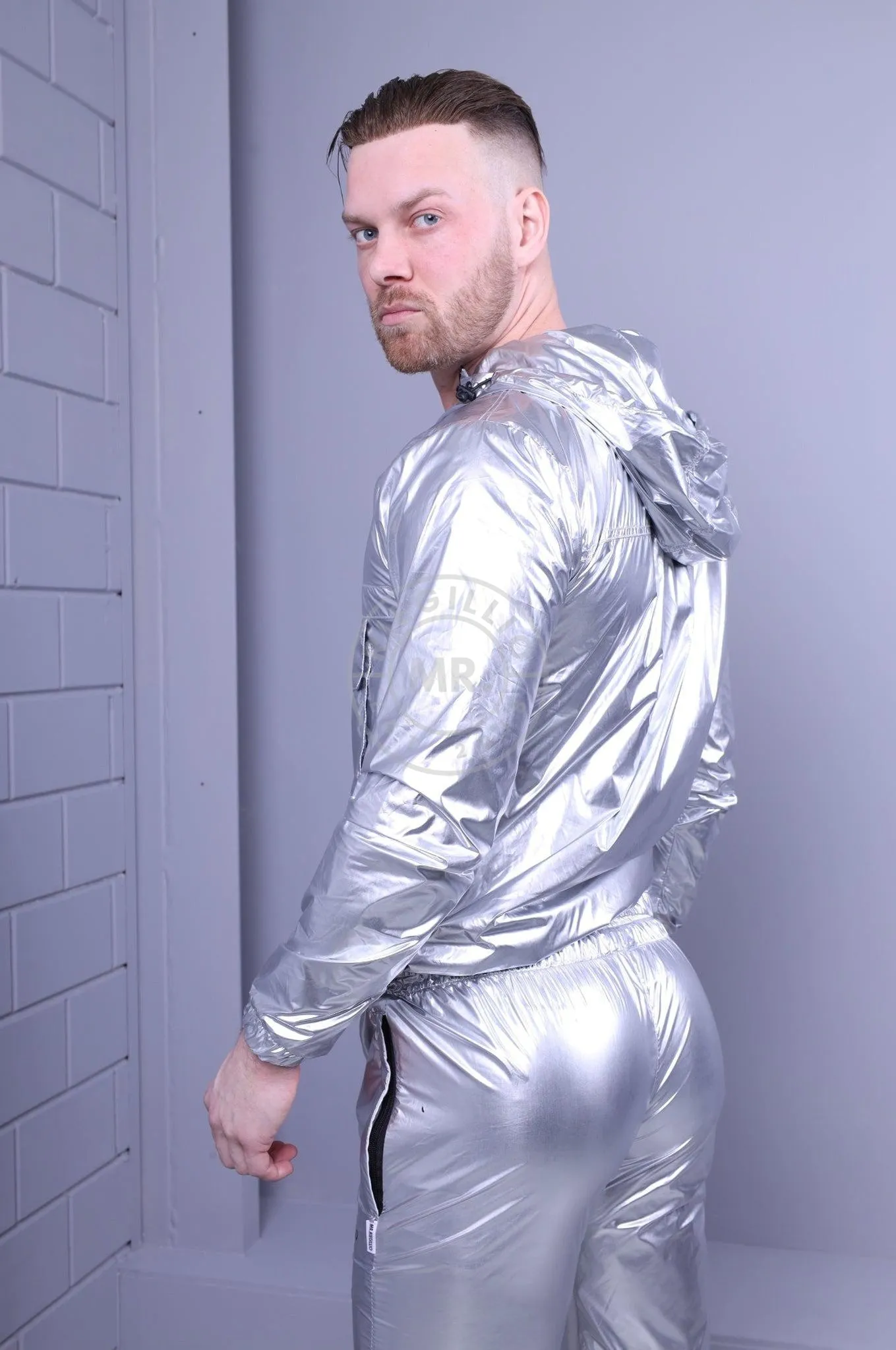 Shiny Nylon Anorak - Silver
