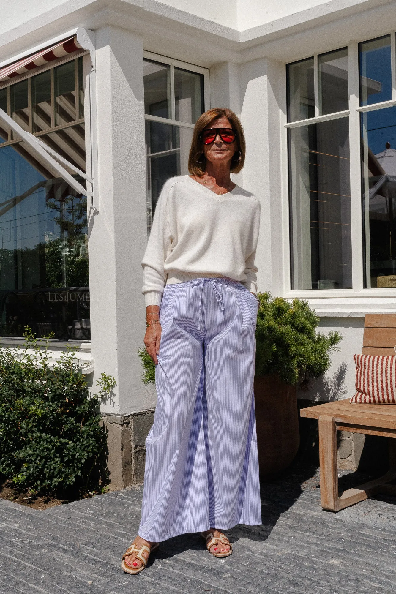 Sienna striped pants lilac