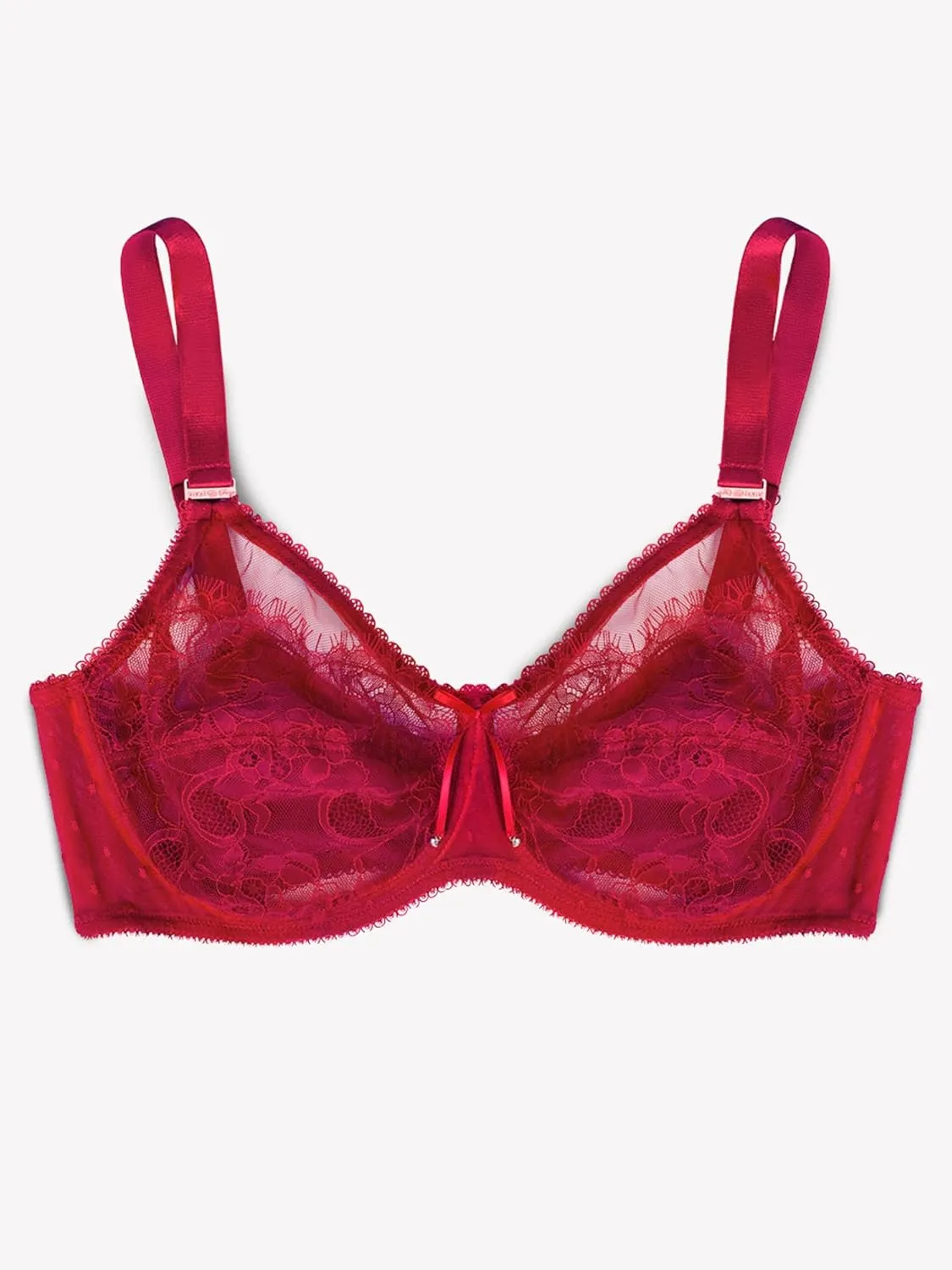 Smart & Sexy Women's Lace & Mesh Full Coverage Bra  Unlined Underwire for Natural Shaping