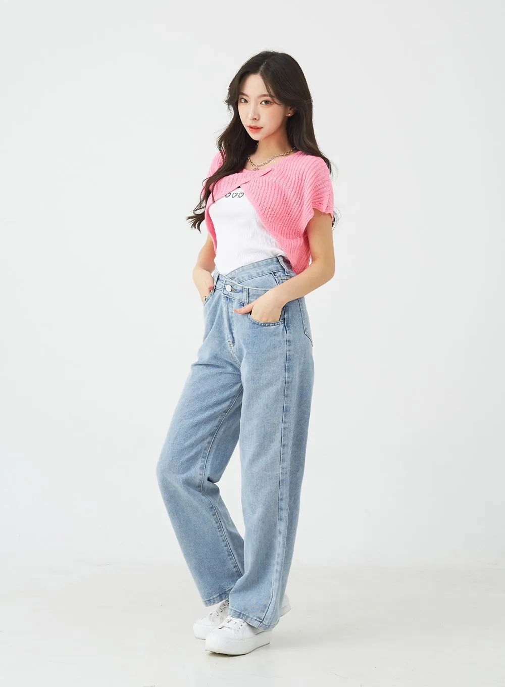 Unbalanced Wide Leg Denim Pants BU2207