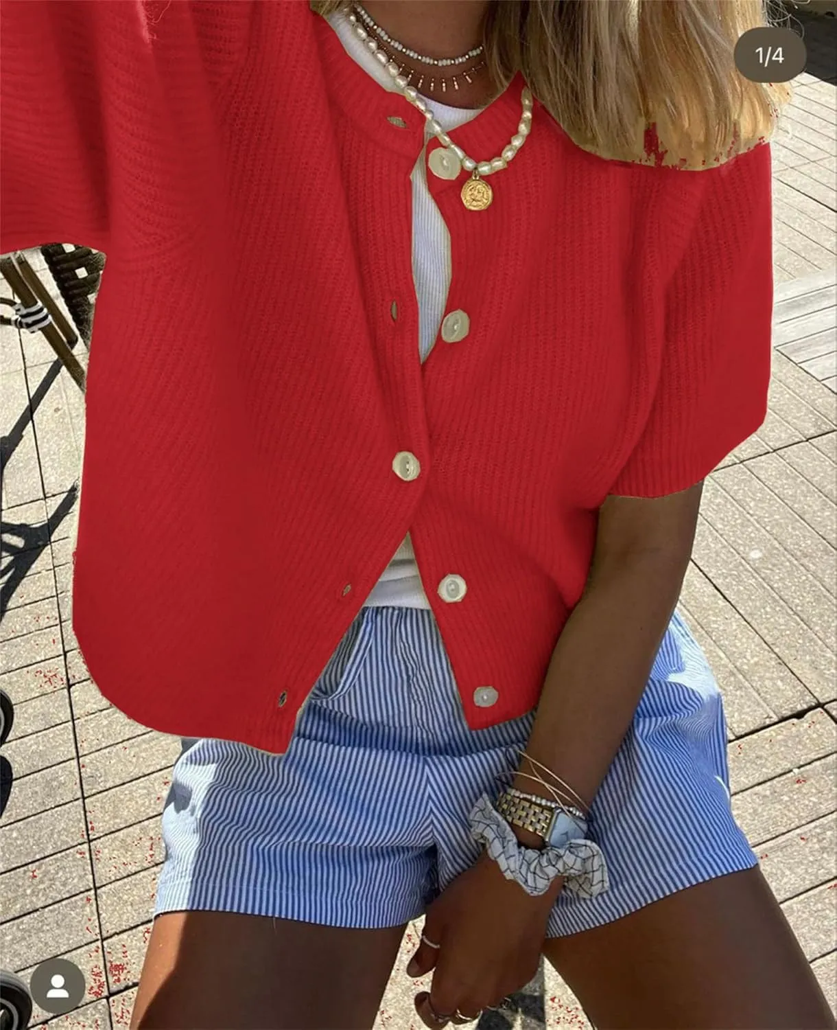Women Knitted Crop Cardigan Shirt Short Sleeve Y2k Button up Knit Cute Going Out Sweaters