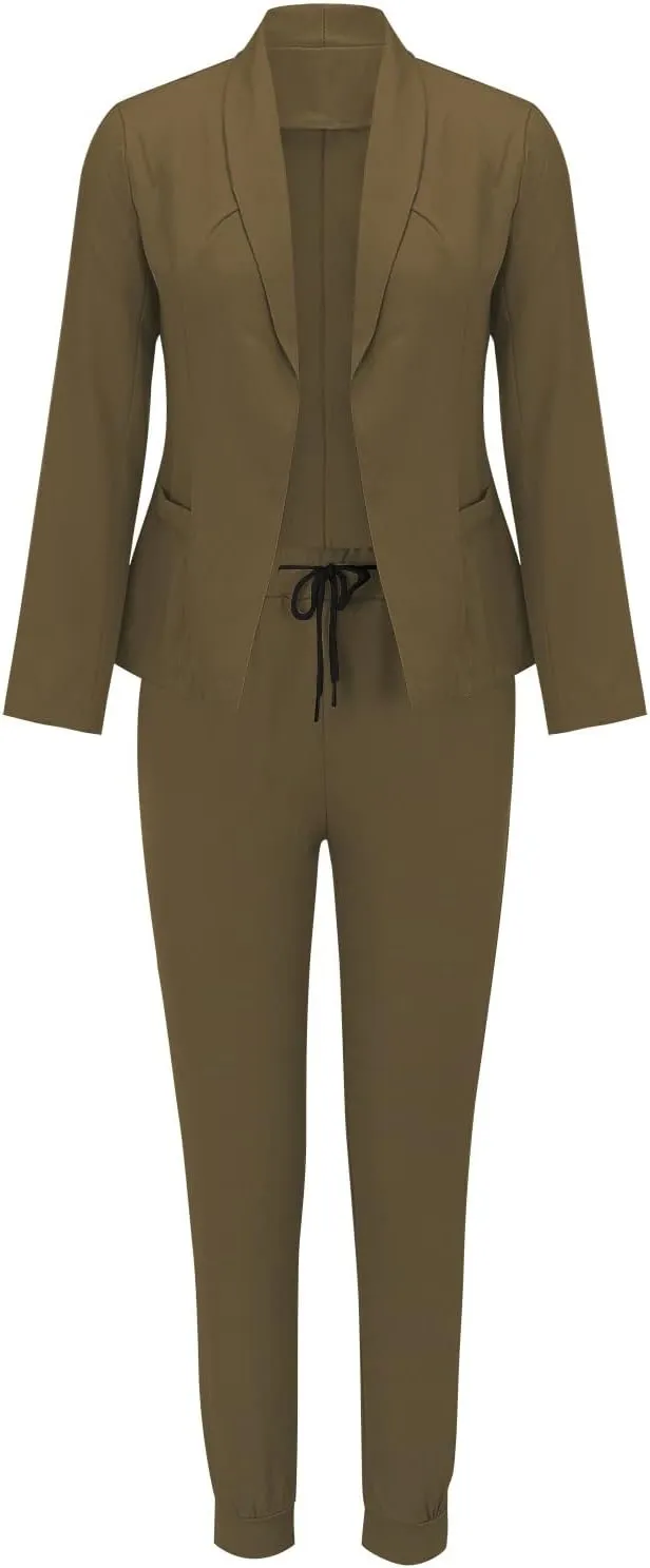 Women Suit Sets For Work 2025 Fall Two Piece Blazer Jacket and Pencil Pants Business Casual Office Formal Outfits