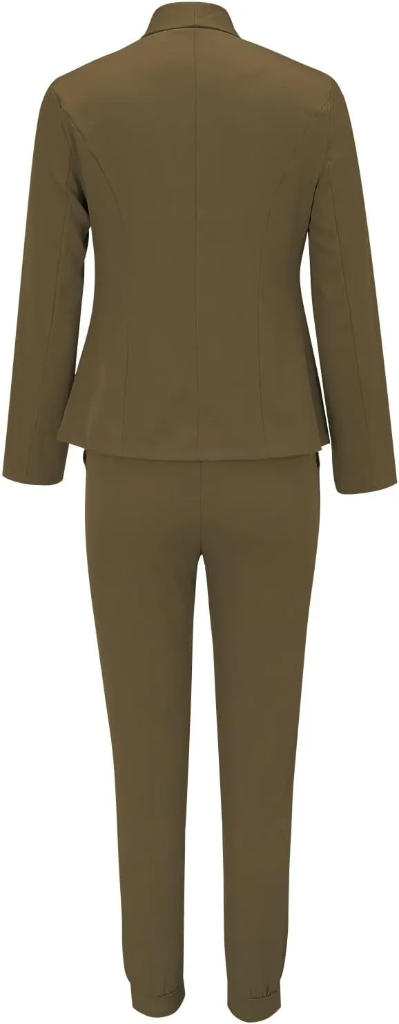 Women Suit Sets For Work 2025 Fall Two Piece Blazer Jacket and Pencil Pants Business Casual Office Formal Outfits