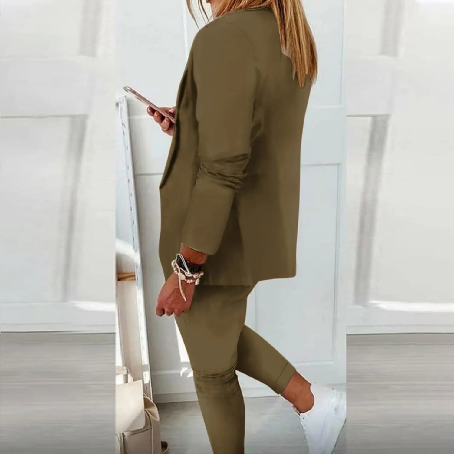 Women Suit Sets For Work 2025 Fall Two Piece Blazer Jacket and Pencil Pants Business Casual Office Formal Outfits