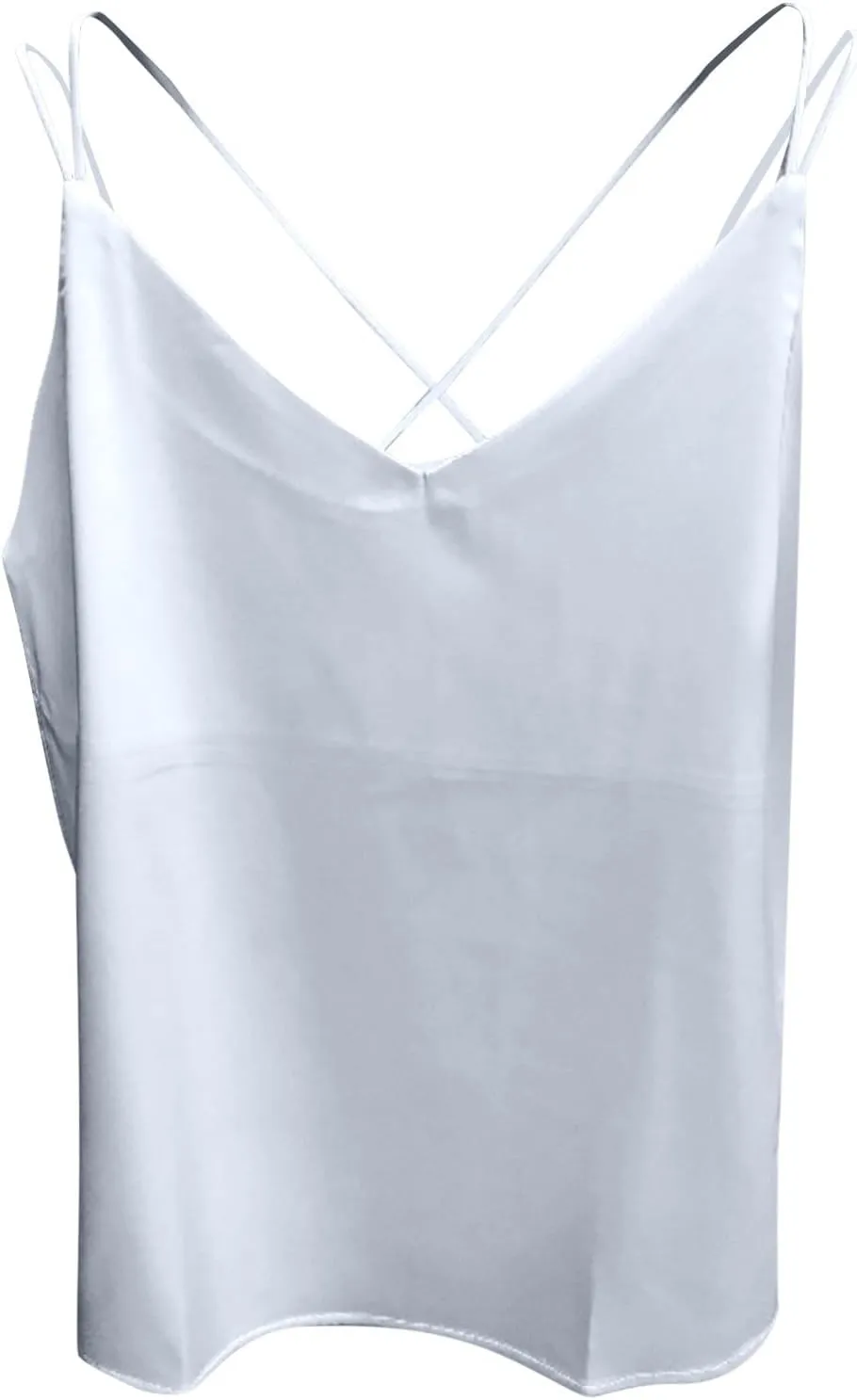 Womens Camisole Summer Casual Silk Satin Tank Tops Spaghetti Strap Cami V Neck Sleeveless Vest Work Office Basic Top
